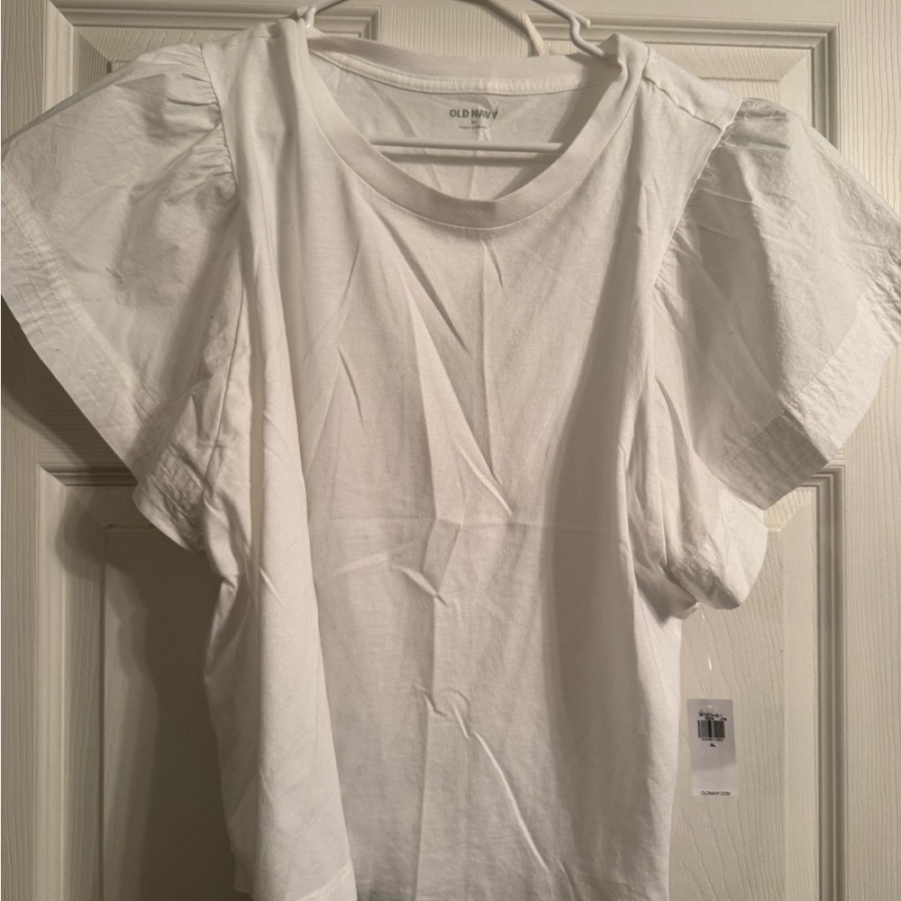Old Navy Classic White Puff Sleeve Blouse